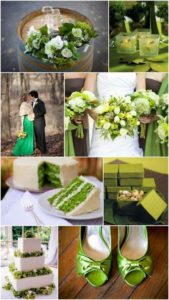 torty ślubne - zielone dodatki